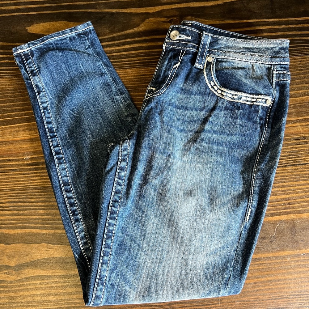 Vigoss Women's Straight Leg Jeans - Dark Blue